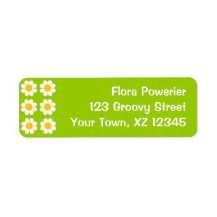 Customisable Flower Power Return Address Label