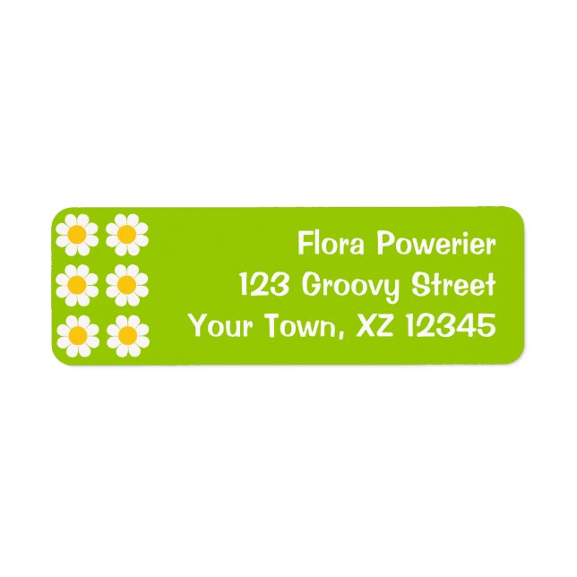 Customisable Flower Power Return Address Label (Front)
