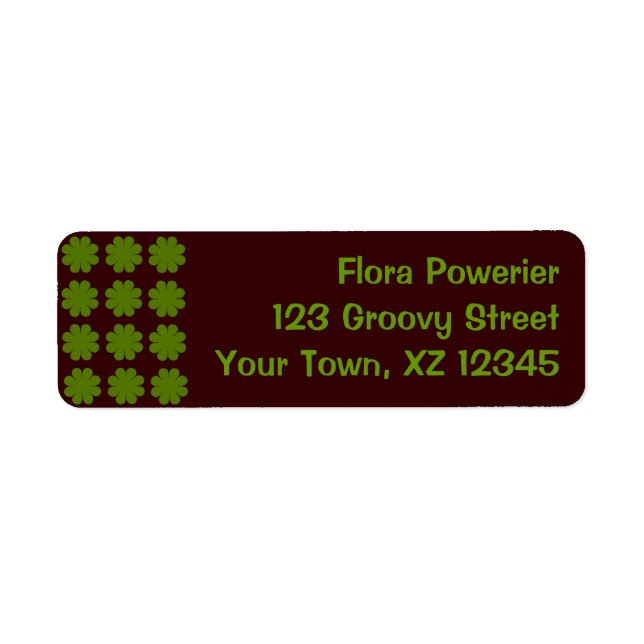 Customisable Flower Power Return Address Label (Front)