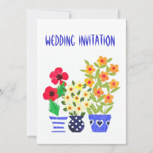 Customisable Flower Power Wedding Invitation