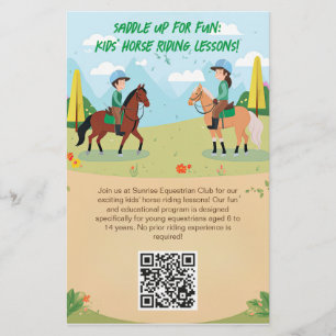 Customisable Flyer for Kids' Horse Riding Classes