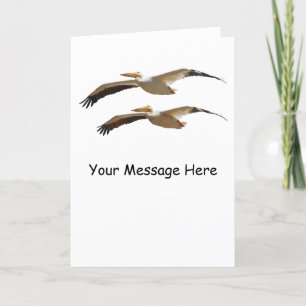 Customisable Flying Pelicans 3 Greeting Card