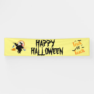 Customisable Flying Witch Halloween Party Banner