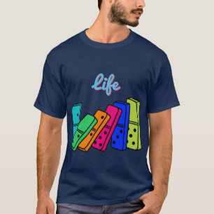 Customisable Font "Life Happen" Domino Effect T-Shirt