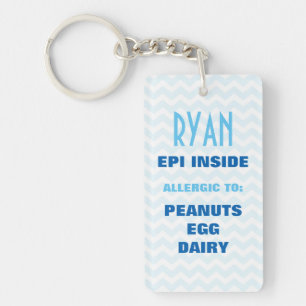 Customisable Food Allergy Alert Keychain
