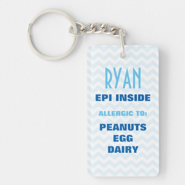 Customisable Food Allergy Alert Keychain (Front)