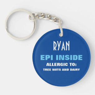 Customisable Food Allergy Alert Kids Personalised Key Ring