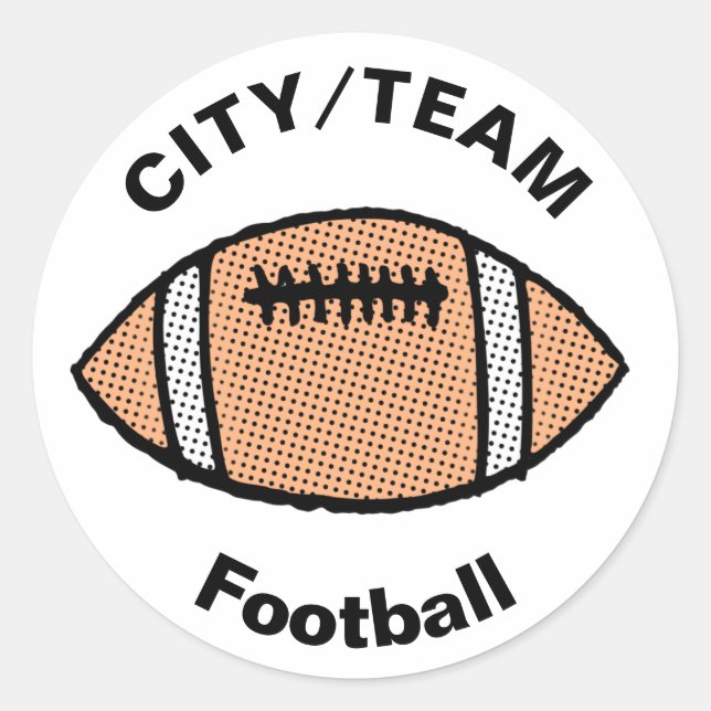 Customisable Football Classic Round Sticker (Front)