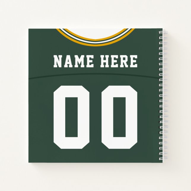 Customisable Football Jersey Notebook Template (Back)