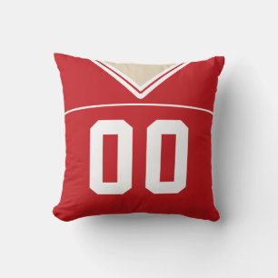 Customisable Football Jersey Number Jersey, Red Cushion