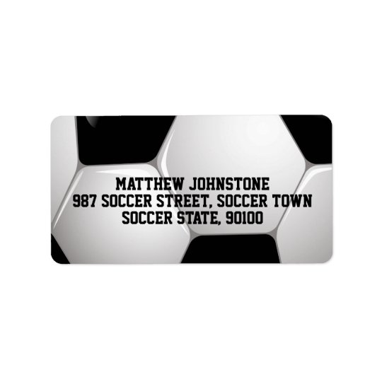 Customisable Football Soccer Ball Address Label