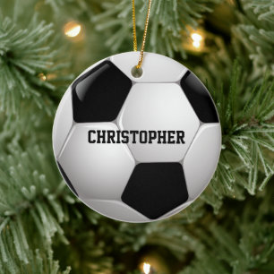 Customisable Football Soccer Ball Ceramic Ornament