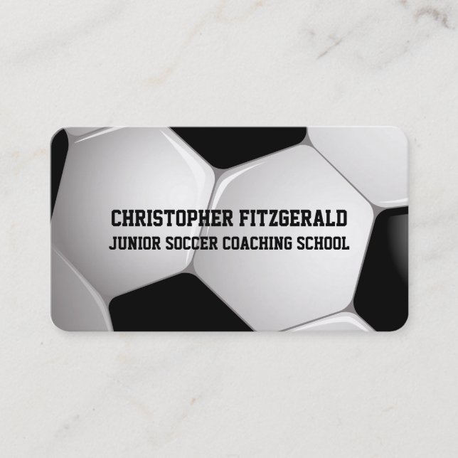 Customisable Football Soccer Ball Coaching Business Card (Front)