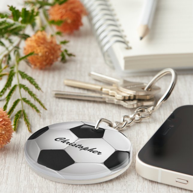 Customisable Football Soccer Ball Key Ring (Front Right)