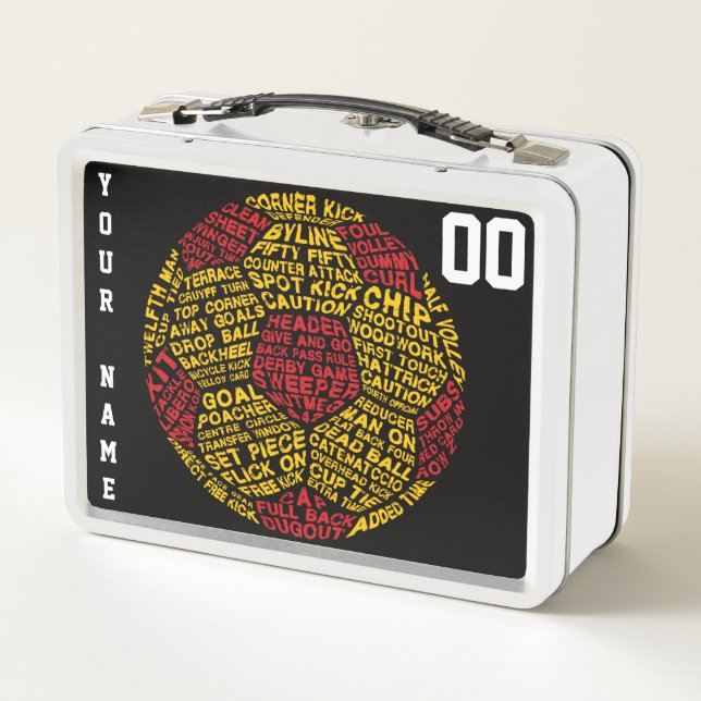 Customisable Football Soccer Ball Lunch Box (Back)
