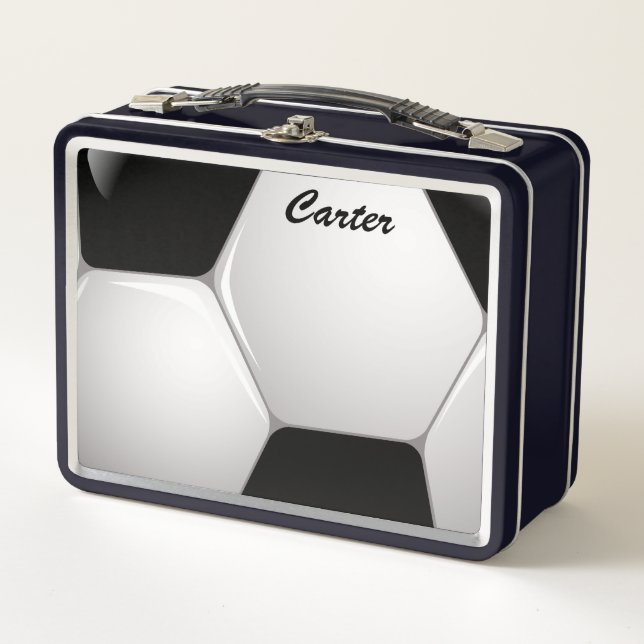 Customisable Football Soccer Ball Metal Lunch Box (Front)