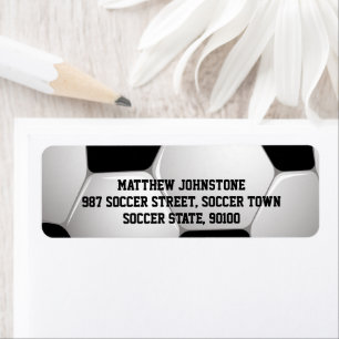 Customisable Football Soccer Ball Return Address Label
