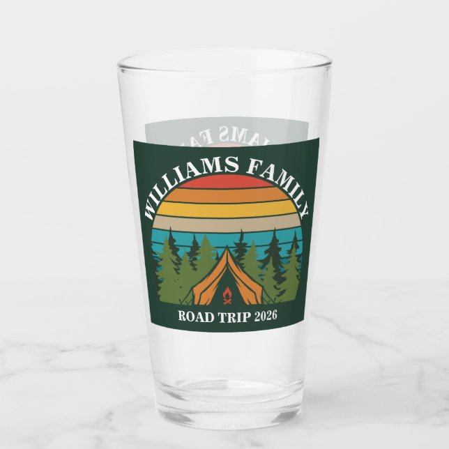 Customisable Forest friends Sunset Camping Tent Glass (Front)