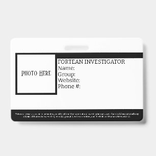 Customisable Fortean Investigator ID Badge