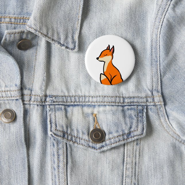 Customisable Fox 6 Cm Round Badge (In Situ)