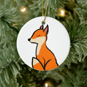Customisable Fox Ceramic Ornament