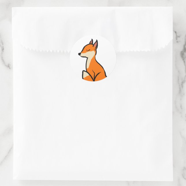 Customisable Fox Classic Round Sticker (Bag)