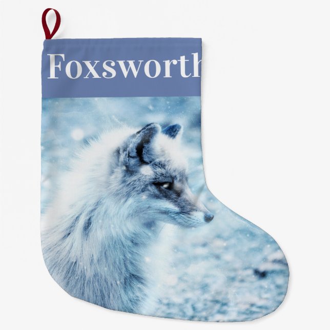 Customisable Fox Large Christmas Stocking (Front)