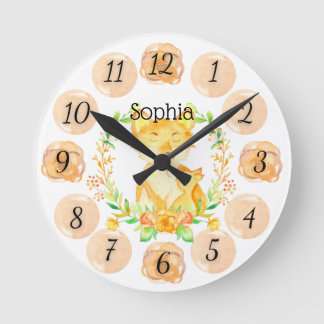 Customisable Fox Nursery Clock Medium