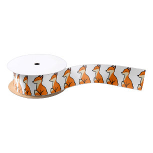 Customisable Foxes Satin Ribbon