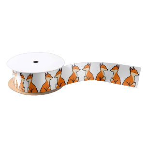 Customisable Foxes Satin Ribbon