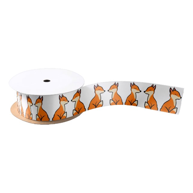 Customisable Foxes Satin Ribbon (Spool)