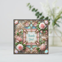 Customisable Framed Roses Thank You Discount Card