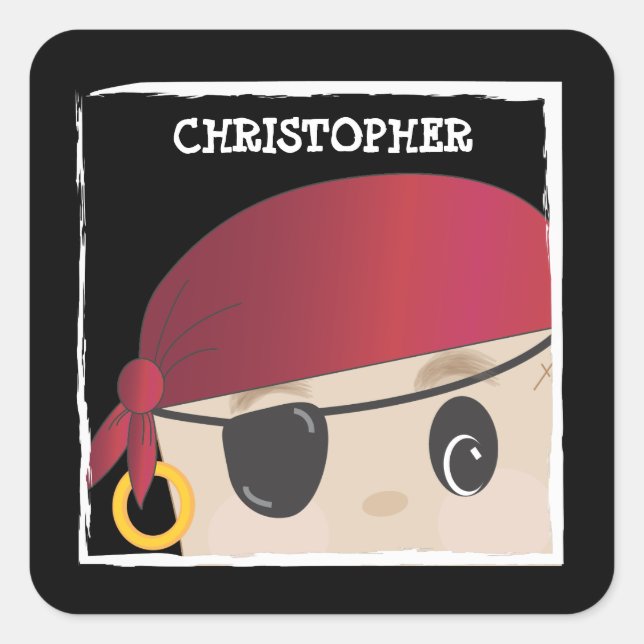 Customisable Friendly Pirate Sticker (Front)