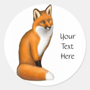 Customisable Friendly Red Fox Sticker