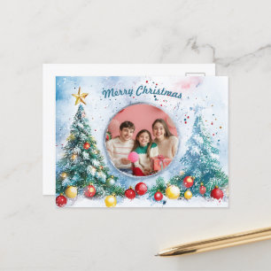 🎄 Customisable Frosted Joy Holiday Postcard