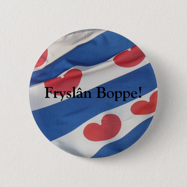 customisable Fryslan Friesland Flag Button (Front)