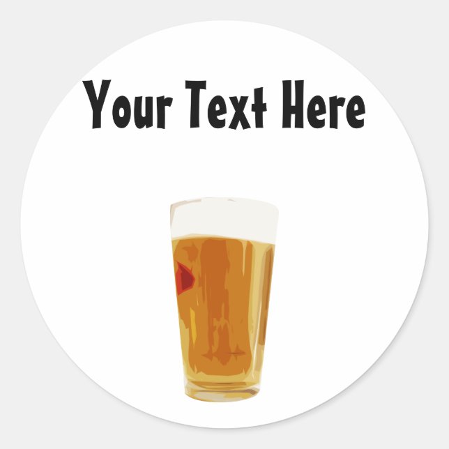 Customisable Full Golden Beer Glass Sticker (Front)