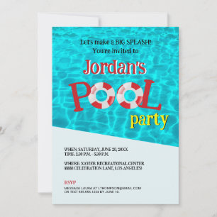 Customisable Fun Birthday Pool Party Template