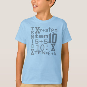 Customisable FUN Ten MATH Inspired 10th BIRTHDAY T-Shirt