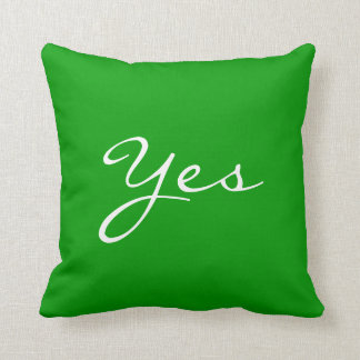 Customisable! Fun "YES / NO" Green & Red Pillow