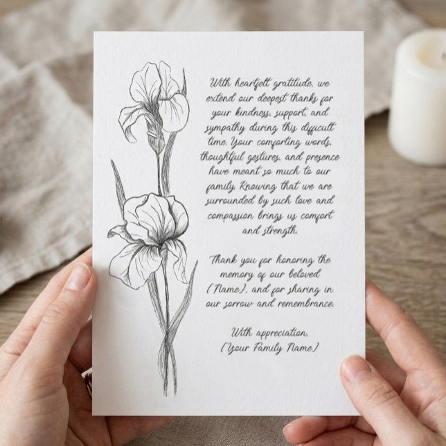 Customisable Funeral Thank You Card (Creator Uploaded)