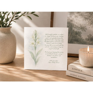 Customisable Funeral Thank You Card