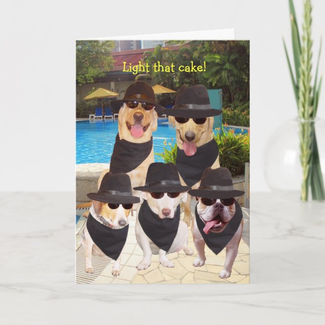 Customisable Funny Blues Dogs/Labs Birthday Card (Front)