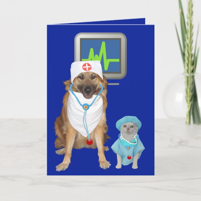 Customisable Funny Cat Nurses Day Card (Front)