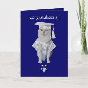 Customisable Funny Cat Nursing Graduation Card