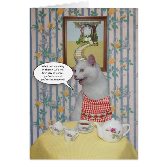 Customisable Funny Cats Back to School Card (Front)