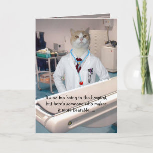 Customisable Funny Cats/Kitties Get Well Card