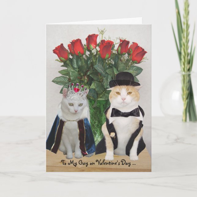 Customisable Funny Cats Valentine Holiday Card (Front)