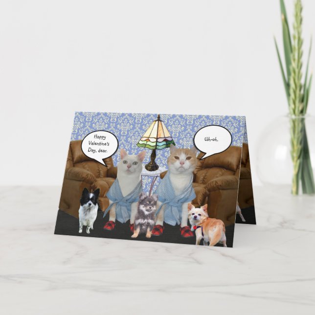 Customisable Funny Cats Valentine Holiday Card (Front)