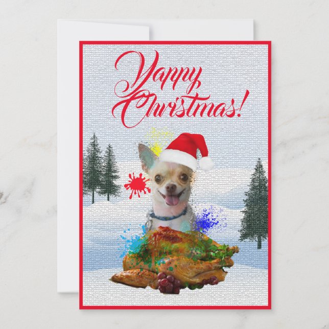 Customisable Funny Chihuahua Dog Yappy Xmas Card (Front)